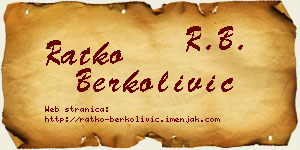 Ratko Berkolivić vizit kartica